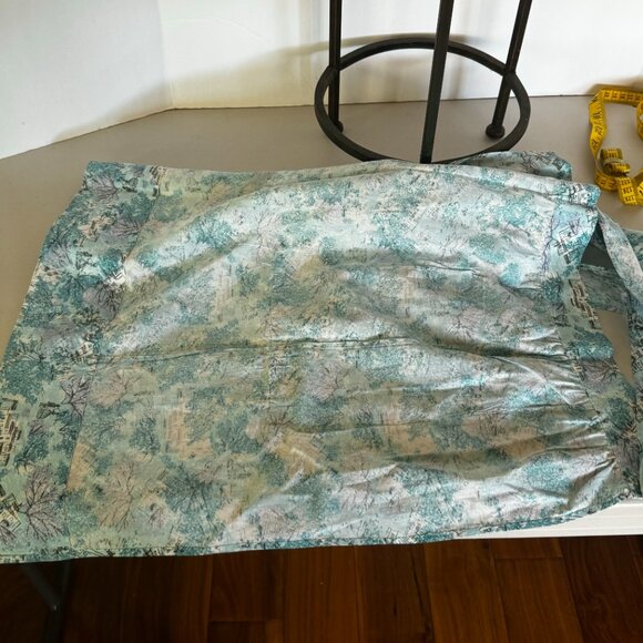 Handmade Women's Waist Half Apron Cotton Light Blue 1 Front Pocket Kitchen Cook - Picture 12 of 12